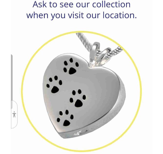 Pet-themed heart-shaped pendant necklace